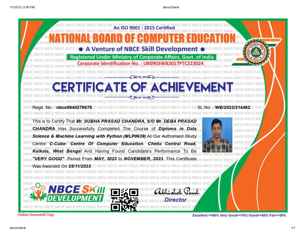 Python Full Stack Development CCube Computer Education