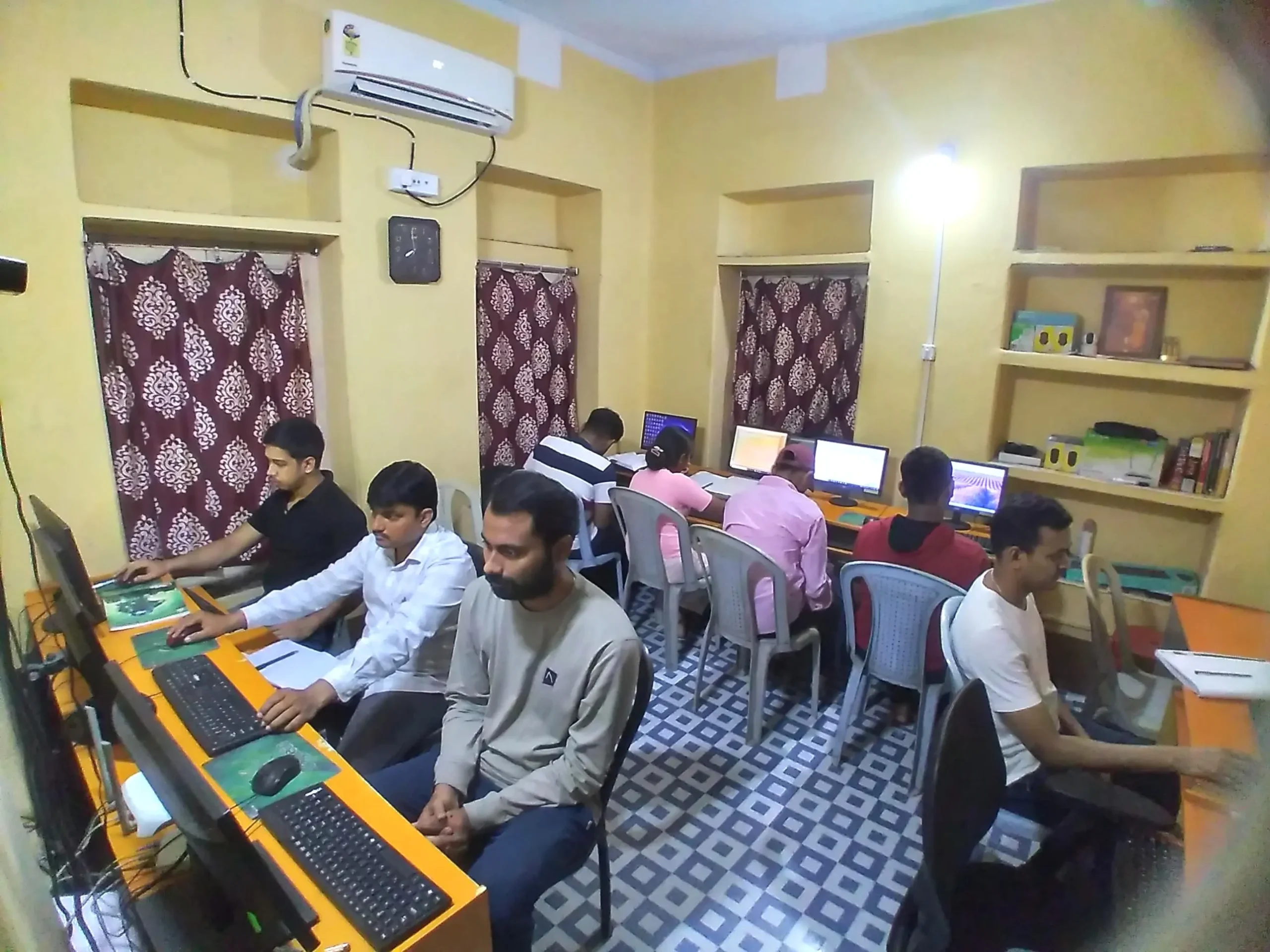 Students learning practical technology and IT skills in a professional training environment in Kolkata