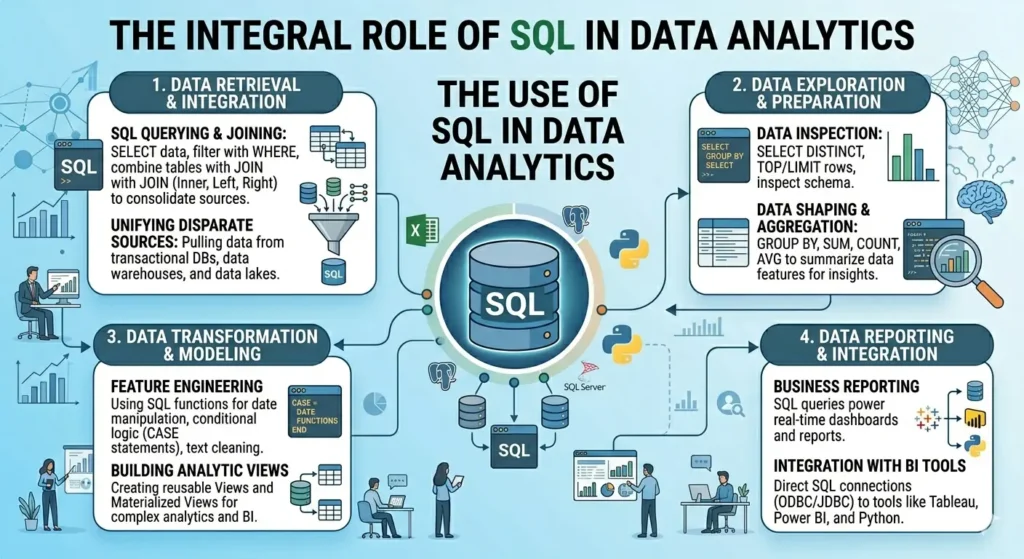 SQL database training for Data Analytics students in Kolkata with query and reporting concepts