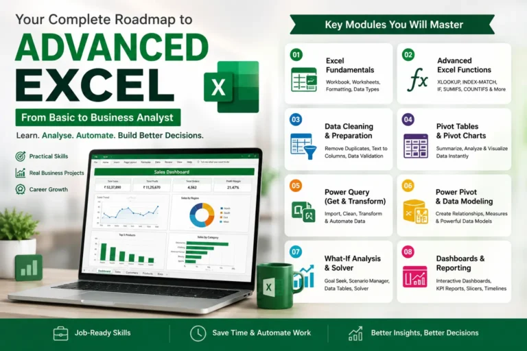 How to Learn Advanced Excel in Kolkata: A Complete Roadmap for Beginners and Working Professionals