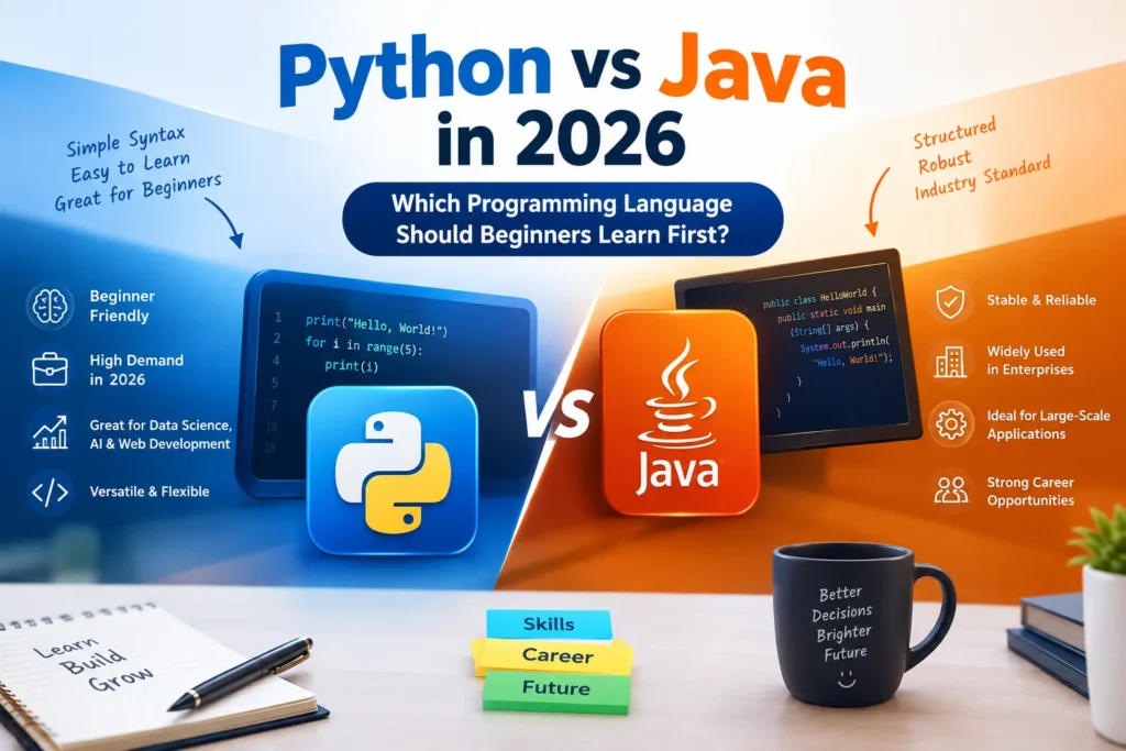 Python vs Java comparison for beginners learning programming